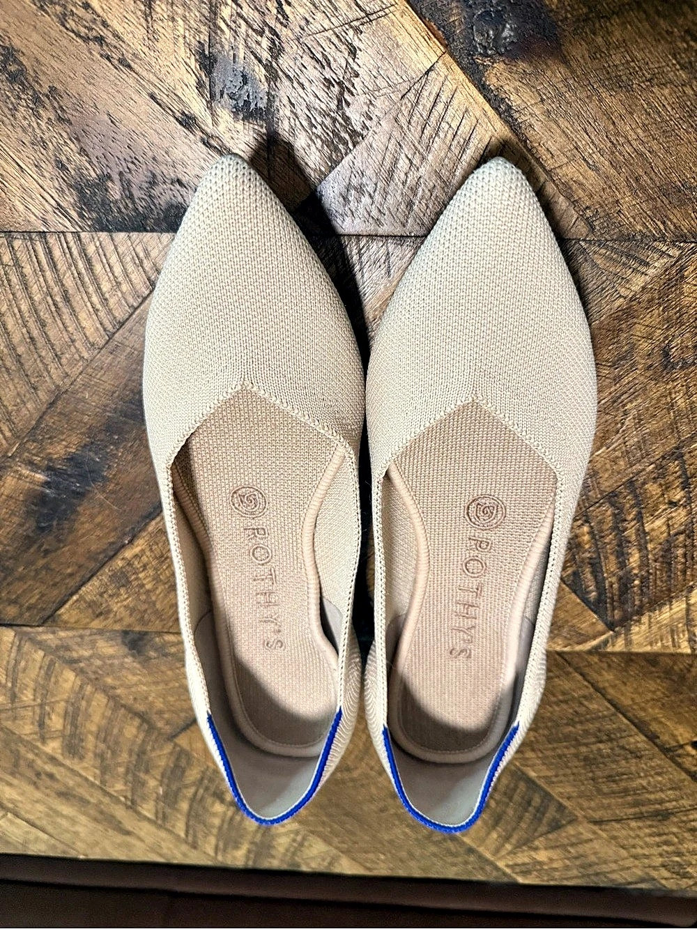 Rothy's The Point Pointed-Toe Flats in Cream - Picture 2 of 6